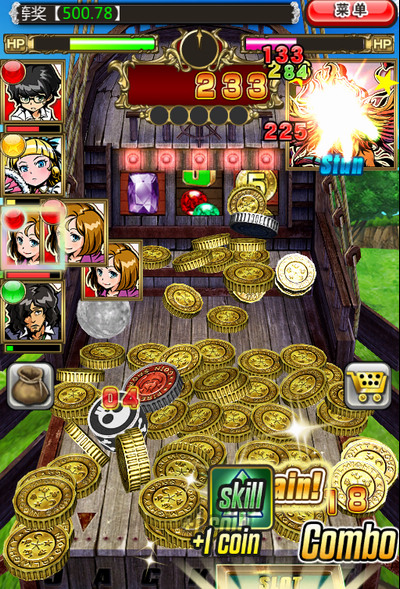 快速推币联动卡牌进行攻击,大BOSS也不在话下