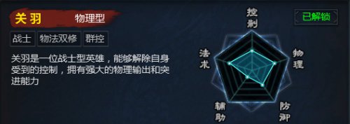 《英雄三国》关羽定位方向图