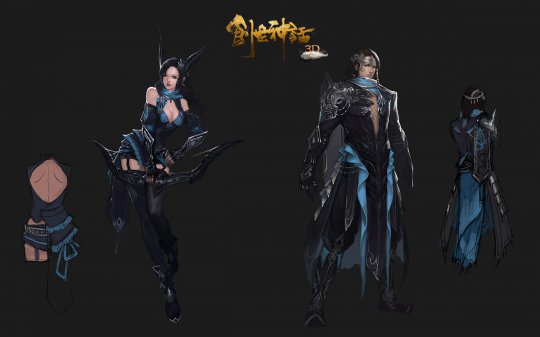 《创世神话》人物和场景原画