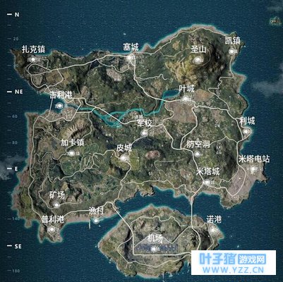 绝地求生:吃鸡国服中文版地图曝光,地名的