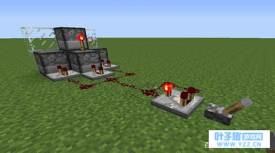 《我的世界》玩家制作自动连发红石大炮, 把