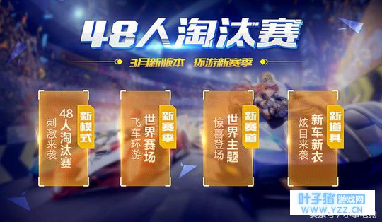 QQ飞车3月23日更新:48人淘汰赛模式,新A车