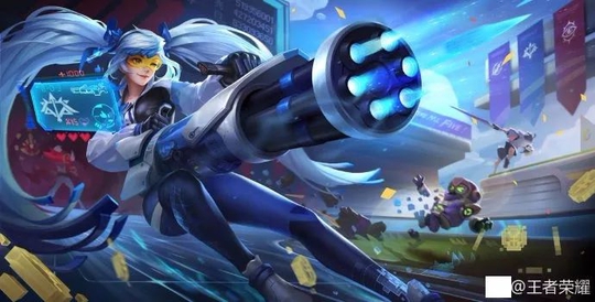 王者荣耀:孙尚香新皮肤原画完工,深蓝色特