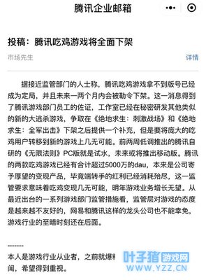 绝地求生谣言再起,网传腾讯吃鸡游戏将全被