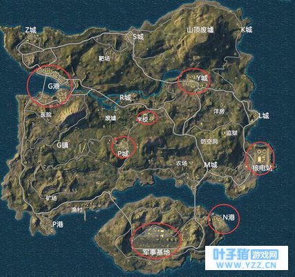 绝地求生刺激战场:海岛图重要物资点以及打