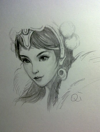 倩女幽魂角色半身像玩家有爱手绘