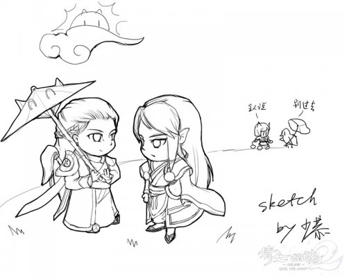 倩女幽魂2玩家原创Q版桌面