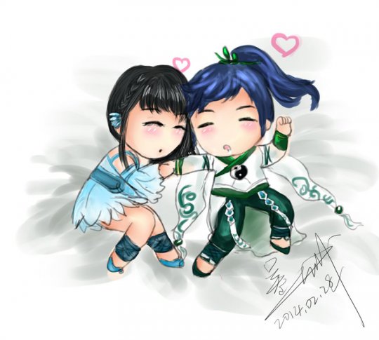 倩女Q版伙伴有爱手绘