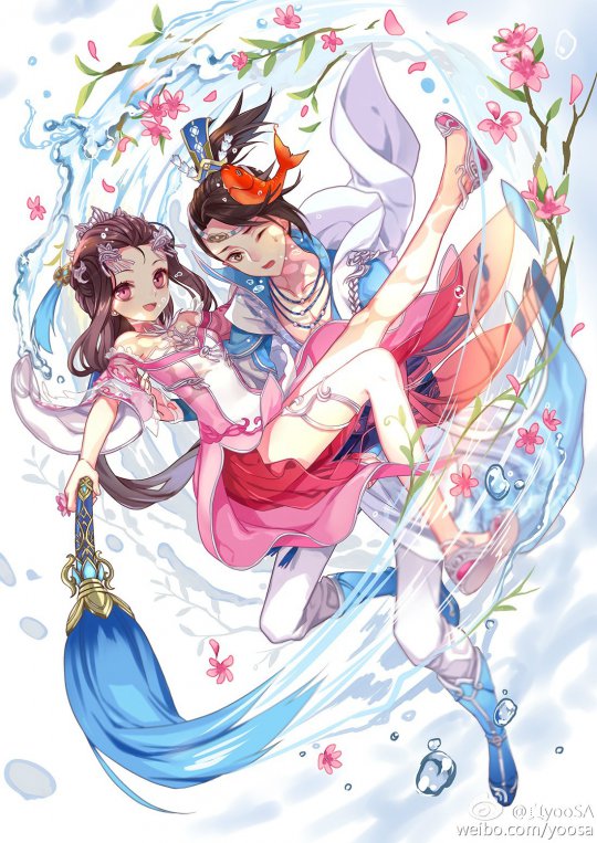 倩女2同人七夕CP插画