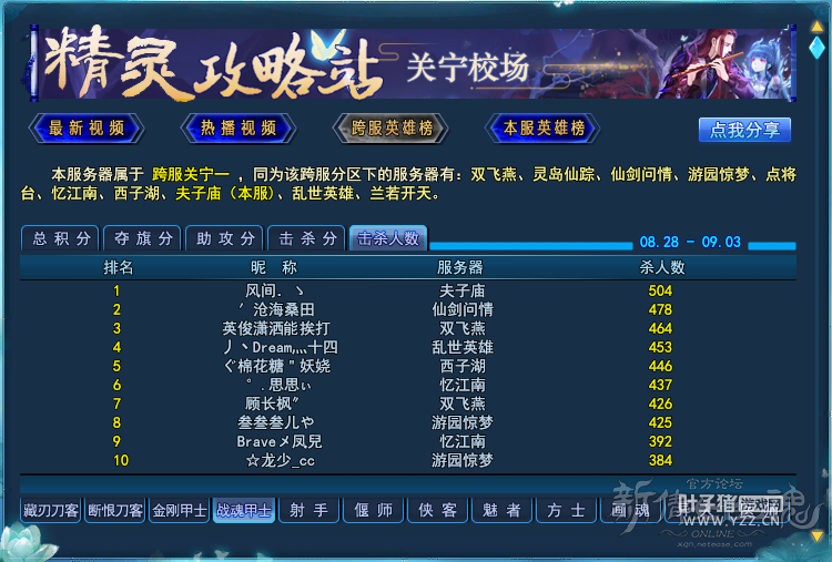 倩女幽魂战甲击杀人数