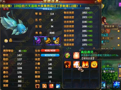 宠物欣赏 价值4亿7红技能八凶锦鳞鱼神宠