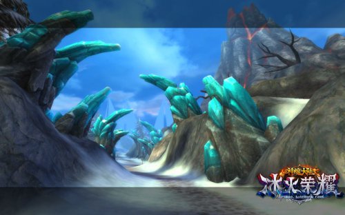 火山与冰浪并存的诡异景象