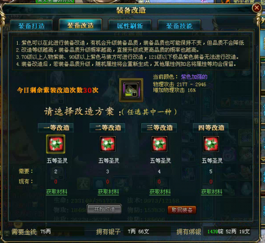 御龙在天紫色装备马装改造